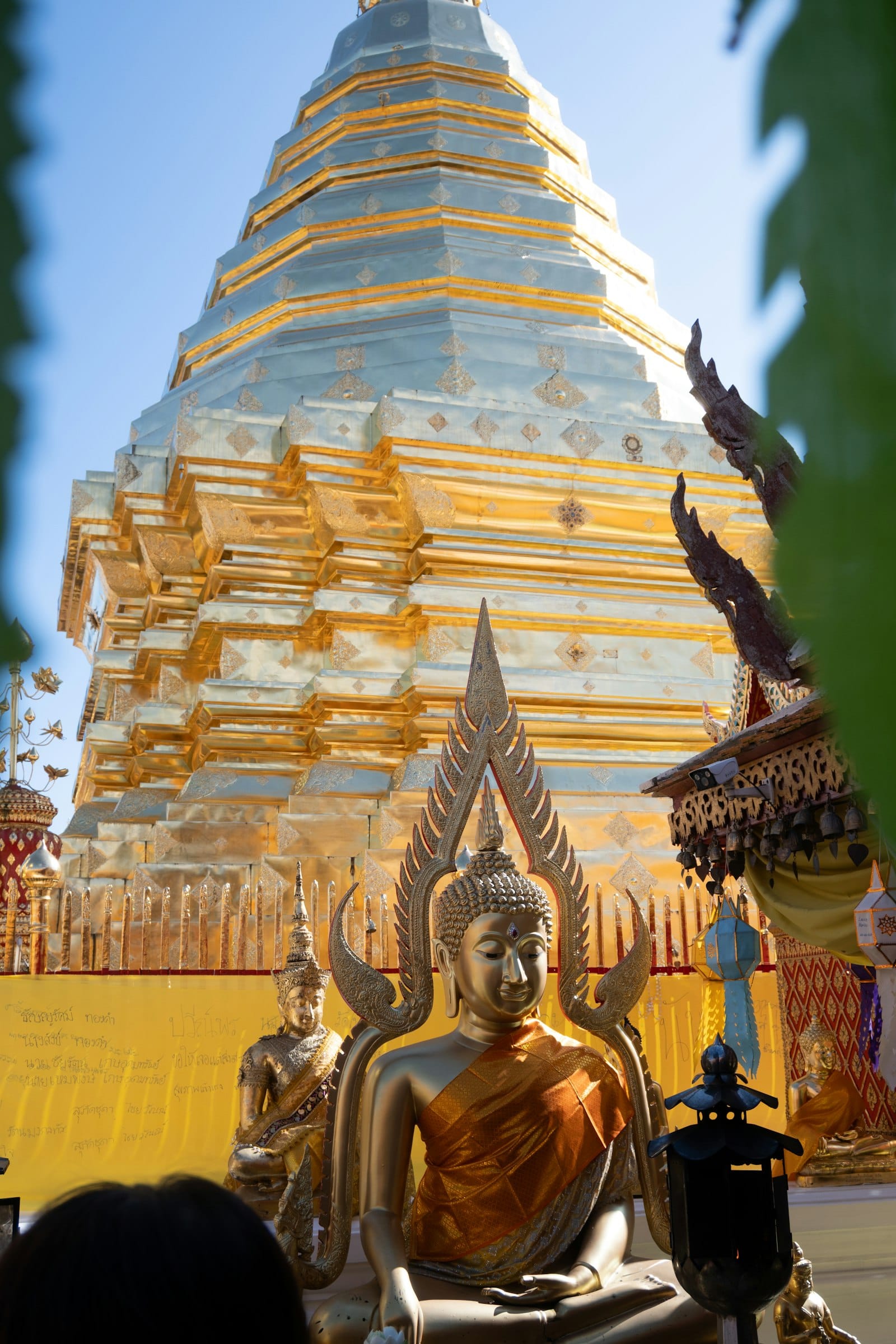 The golden chedi and Buddha image at Wat Phra That Doi Suthep