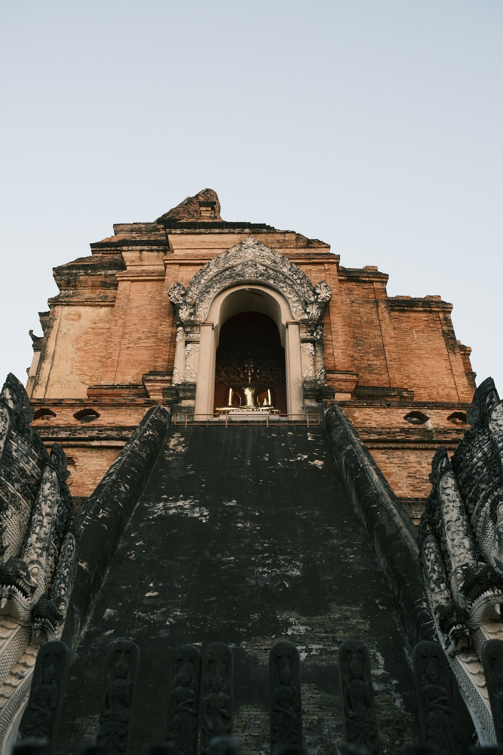 The ancient brick chedi of Wat Chedi Luang in Chiang Mai's Old City
